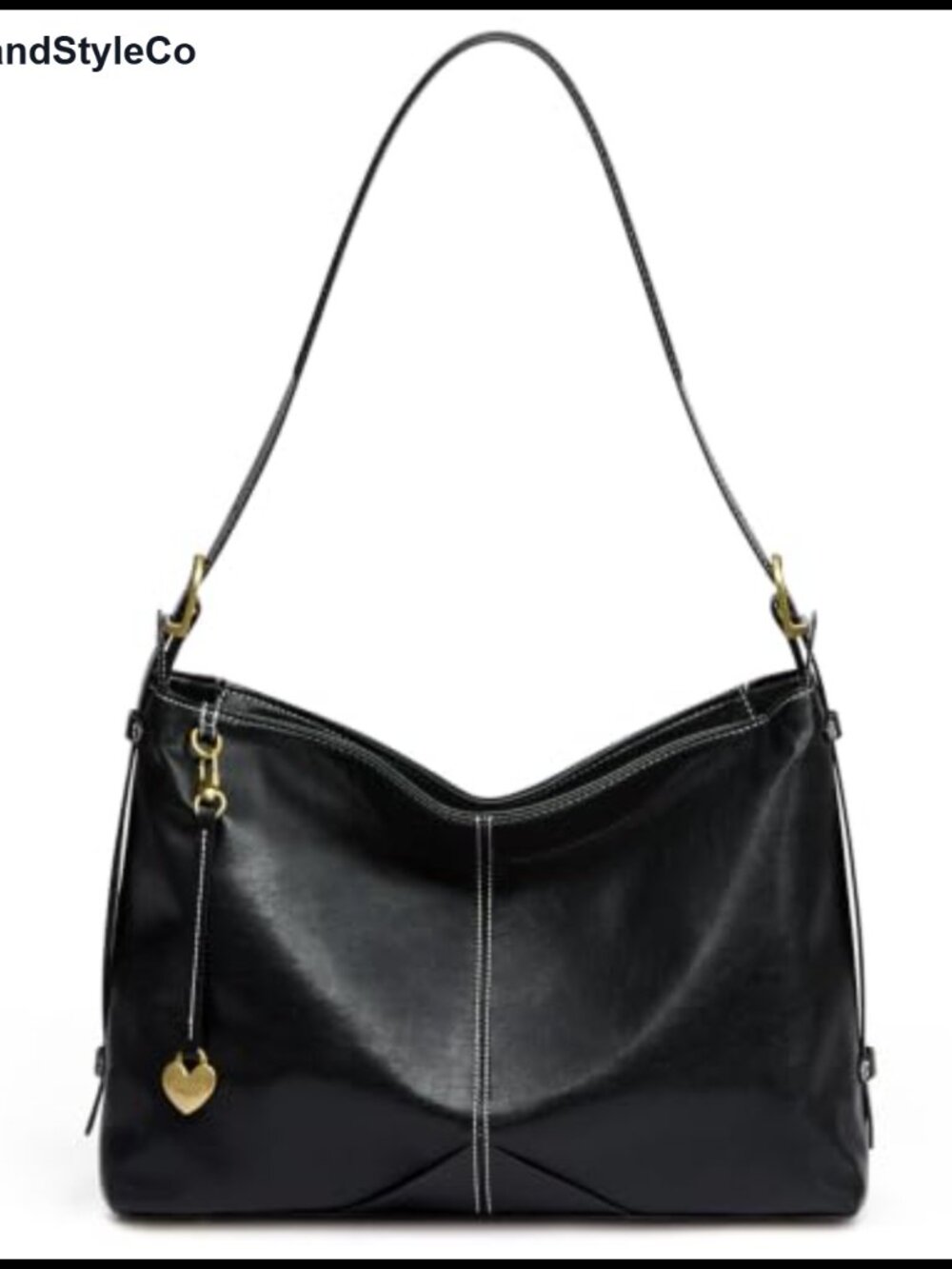 Women's Hobo Shoulder Bag Tote Adjustable Strap Heart Charm